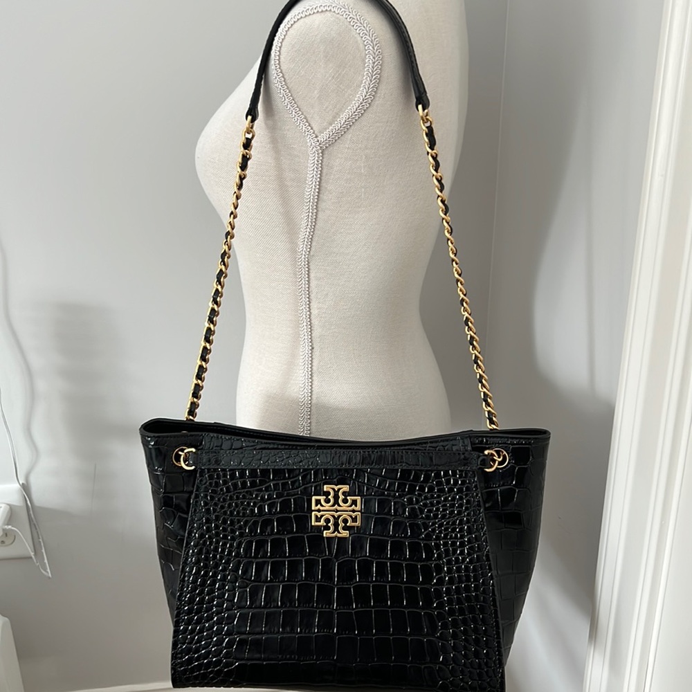 Tory Burch leather embossed tote. Excellent condition used once.